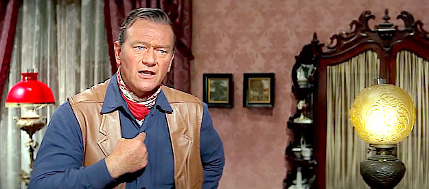 John Wayne as George Washington McLintock, making a point in McLintock! (1963)