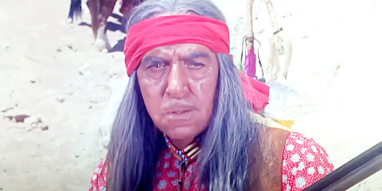 Joseph Vitale as Victorio, who takes to the warpath when white miners violate the treaty in Apache Rifles (1964)