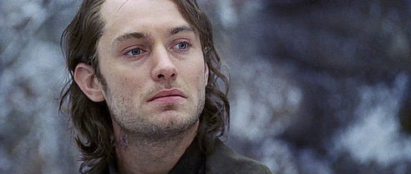 Jude Law as Inman, on a long journey in Cold Mountain (2003)