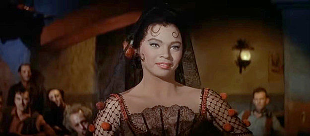 Juliet Prowse as Rena Mitchell, posing as a Spanish dancer in The Second Time Around (1961)