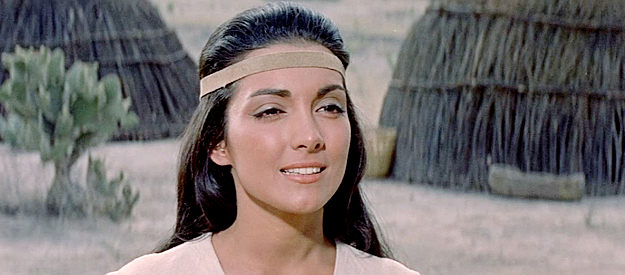 Kamala Devi as Teela, the woman Geronimo wants to make his own in Geronimo (1962)