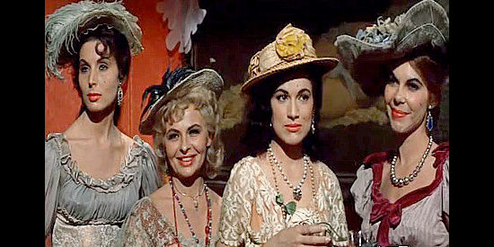 Kate's whores and Elsa's flower girls (from left), Candy (Alice Allyn), Belle (Mina Martinez), Rose (Chris Carter) and Sam in Ride the High Country (1962)