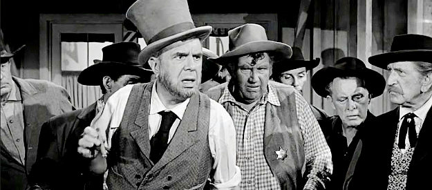 Ken Murray as Doc WIlloughby, realizing the day he's wished for has arrived in The Man Who Shot Liberty Valance (1962)