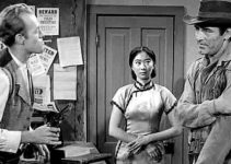 Kevin Hogan as Jack Fry, Lisa Lu as Ming Kwai and John Vivyan as Hayden in Rider on a Dead Horse (1962)