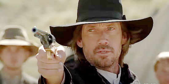 Kevin Sorbo as Preacher, torn between his callings as a man of god and an avenger in Avenging Angel (2007)
