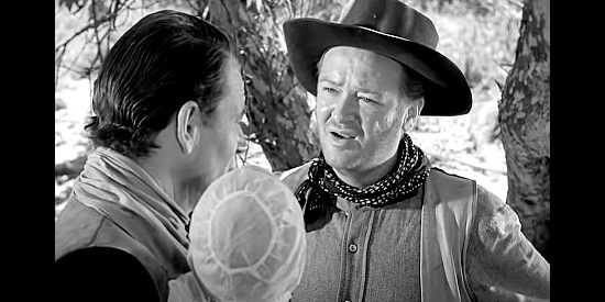 Lee Dixon as Randy McCall, a friend of Quirt Evans, surprised to find him at a Quaker meeting in Angel and the Badman (1947)