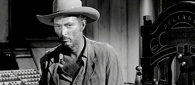 Lee Van Cleef as Reese, one of Liberty Valance's sidekicks in The Man Who Shot Liberty Valance (1962)