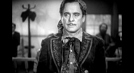 Leo Carrillo as Dominique Beauchard, the man who relishes in stealing Taylor's cattle in American Empire (1942)