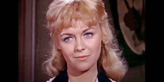 Linda Foster as Sally Miller, the young girl who manages to turn the head of Tige McCoy in Young Fury (1965)