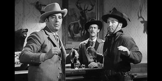 Lon Chaney Jr. as Pringle and Joe Sawyer as Curley Bill, two Tombstone trouble makers meeting Wyatt Earp in Frontier Marshal (1939)