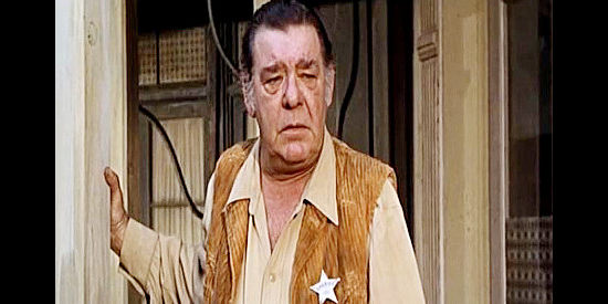 Lon Chaney as Sheriff Hodges, a lawman who eventually does his duty in Johnny Reno (1966)
