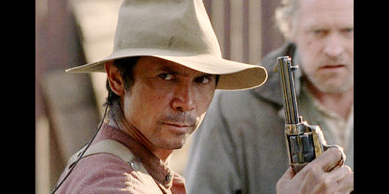 Lou Diamond Phillips as Keenan Deerfield, trying to avoid landing in trouble again in The Trail to Hope Rose (2004)