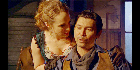 Lou Diamond Phillips as Quirt with saloon girl Maggie (Jennifer Copping) in Angel and the Badman (2009)