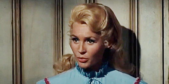 Maggie Pierce as Flo Chesnut, concerned for Steve's safety in The Fastest Guitar Alive (1967)