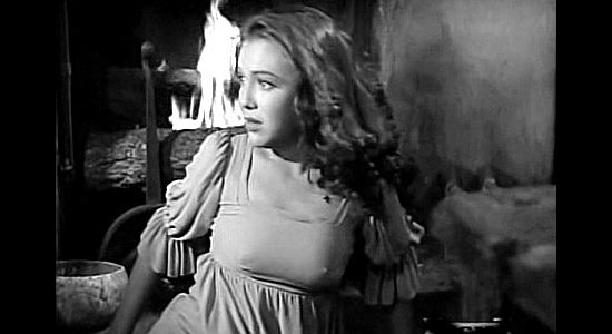 Margo as Rosia Murrieta looks on, terrified, as her husband is beaten in Robin Hood of El Dorado (1936)