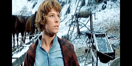 Mariette Hartley as Elsa Knudsen, arriving in a mining camp to marry a man she barely knows in Ride the High Country (1962)