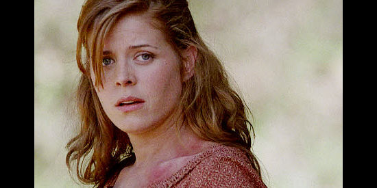 Marina Black as Christine Beckford, the abused woman in need of being rescued by The Trail to Hope Rose (2004)