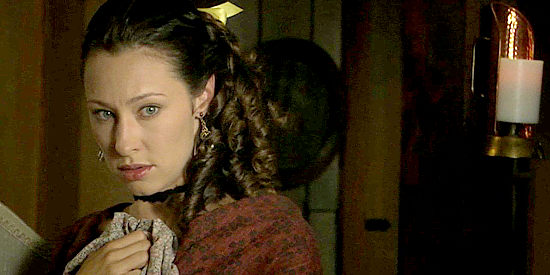 Marnie Alton as Mary Cooper finding a stranger in her home in Shadowheart (2009)