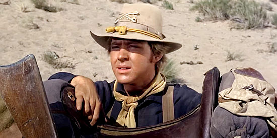 Michael Burns as Doug Malone, blaming himself for his brother's death in 40 Guns at Apache Pass (1967)