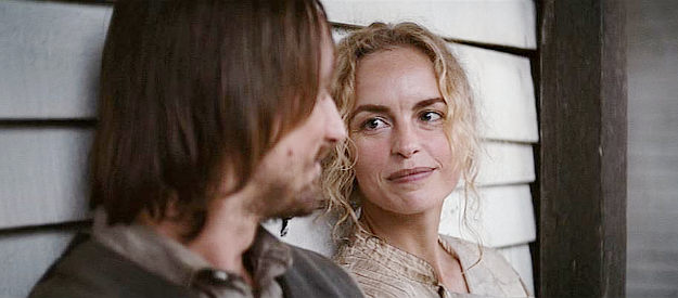 Nina Hoss as Emily Meyer, pleased that the most difficult part of the trip appears to be over in Gold (2013)