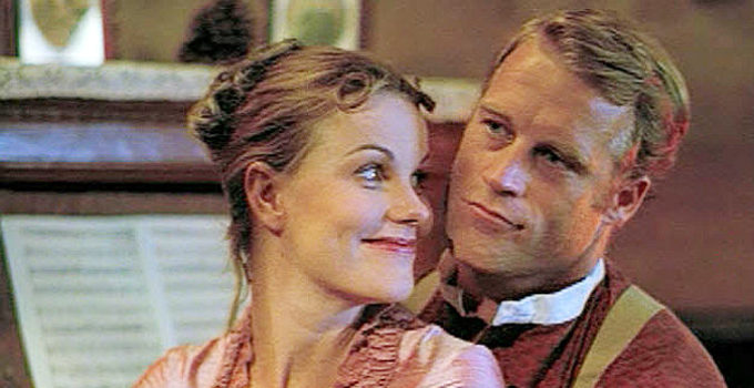 Lisa Stewart as Mary and Mark Valley as Jericho in Jericho (2000)