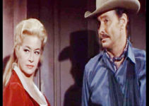 Barry Sullivan as Sheriff Horne and Marilyn Maxwell as Leah Parker, wondering if they can salvage a future together in Stage to Thunder Rock (1964)