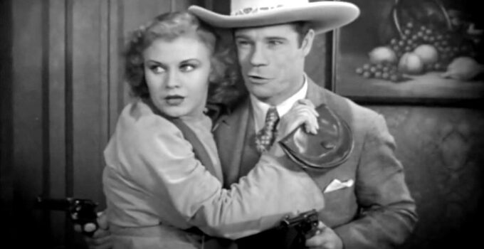 Ginger Rogers as Ruth Weston, kidnapped and hoping to be rescued by Calvin Jones (Joe E. Brown) in The Tenderfoot (1932)