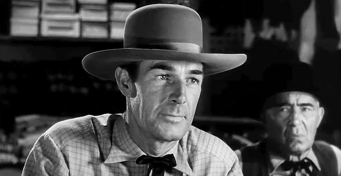 Randolph Scott as Dan Mitchell in Abilene Town (1946)