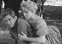 Ray Stricklyn as Jesse James, consoled by Zee Mimms (Jacklyn O'Donnell) after his father's hanging in Young Jesse James (1960)