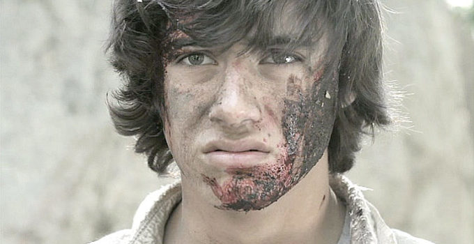 Ryan Ballance as Casper Hazard, surviving a mine collapse to find another potential problem in A Sierra Nevada Gunfight (2012)