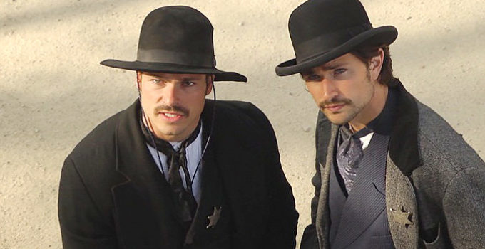 Shawn Roberts as Wyatt Earp and Matt Dallas as Bat Masterson in Wyatt Earp's Revenge (2012)