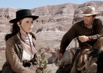 Warren Oates as Willett and Millie Perkins as the woman, chasing someone in The Shooting (1966)