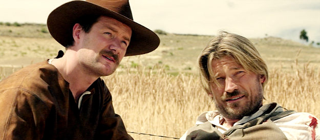 Padraic Dalaney as the Sundance Kid and Nikolaj Coster-Waldau as the young Butch Cassidy in Blackthorn (2011)