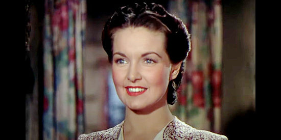 Patricia Roc as Caroline Marsh, the woman Logan Stuart plans to marry in Canyon Passage (1946)