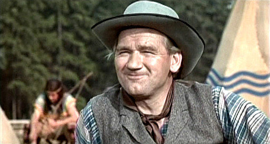 Percy Herbert as bartender Charlie, getting his first glimpse of Indian beauty Kitikata in Carry On Cowboy (1966)