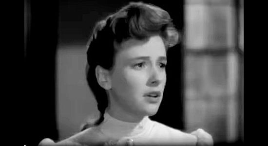Phyllis Thaxter as Sarah Beth Brewton, ever protective of her beloved father in The Sea of Grass (1947)