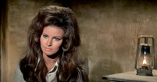 Raquel Welch as Maria Stoner begins to understand Dee Bishop better in Bandolero! (1968)