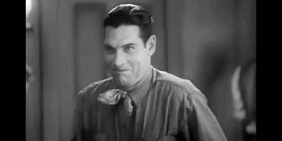 Richard Arlen as Steve, scoffing at the Virginian's attempts to be the perfect Southern gentleman in The Virginian (1929)