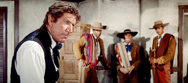 Richard Boone as Sam Houston, explaining the importance of buying him time to build an army in The Alamo (1960)
