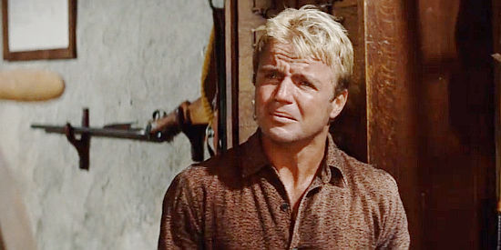 Richard Jaeckel as Angus, vowing vengeance for the massacre of the Howard family in Flaming Star (1960)