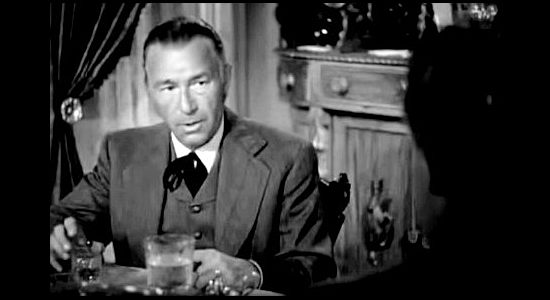 Robert Armstong as Floyd McCurtin, attorney to Col. JIm Brewton, delivering some bad news in The Sea of Grass (1947)