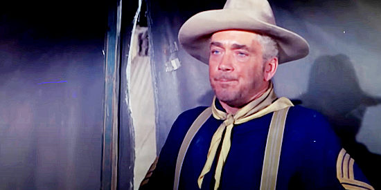 Robert Brubaker as Sgt. Cobb, a longtime cavalryman loyal to Stanton in Apache Rifles (1964)