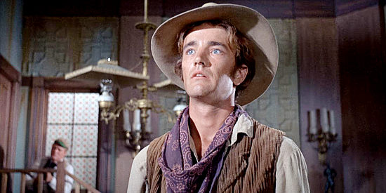 Robert Walker Jr. as Billy Young, ready for a showdown over a game of cards in Young Billy Young (1969)