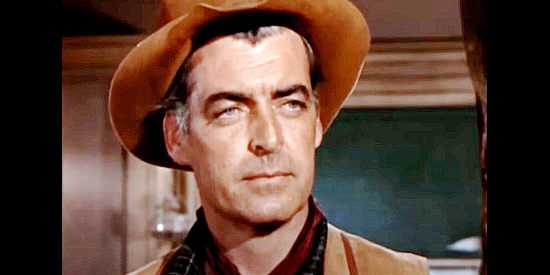 Rory Calhoun as Clint McCoy, a fast gun who returns to his hometown to make a stand in Young Fury (1965)