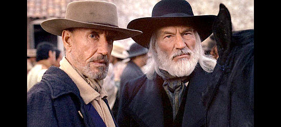 Roy Scheider as Henry Westover and Patrick Stewart as John Lear in King of Texas (2002)