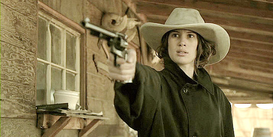 Sage Mers as Selina Stevens, ready for her first taste of vengeance in 6 Guns (2010)