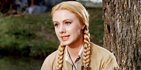 Shirley Jones as Marty Purcell, remembering the day her younger brother was captured by Comanche in Two Rode Together (1961)