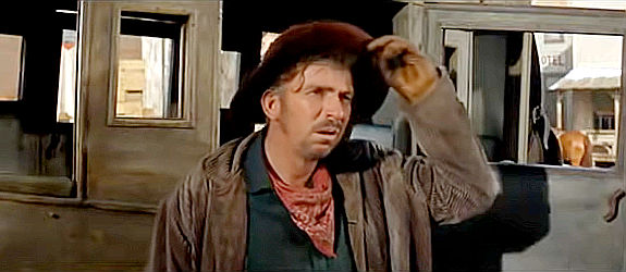 Slim Pickens as Buck, shotgun guard on the stagecoach to Cheyenne in Stagecoach (1966)