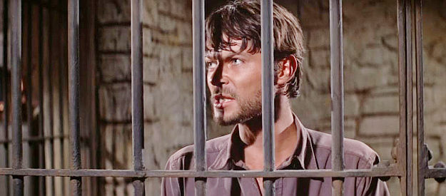 Solomon Sturges as Billy Roy Hackett, demanding his brother get him out of jail in Charro! (1969)