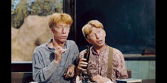 Sterling Holloway and Danny Jackson as the Basserman boys, Snake City troublemakers in The Beautiful Blonde from Bashful Bend (1949)